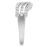 SS051 - Silver 925 Sterling Silver Ring with AAA Grade CZ in Clear - Alamode - Flyclothing LLC