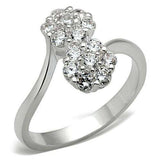 SS052 - Silver 925 Sterling Silver Ring with AAA Grade CZ in Clear - Alamode - Flyclothing LLC