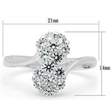 SS052 - Silver 925 Sterling Silver Ring with AAA Grade CZ in Clear - Alamode - Flyclothing LLC