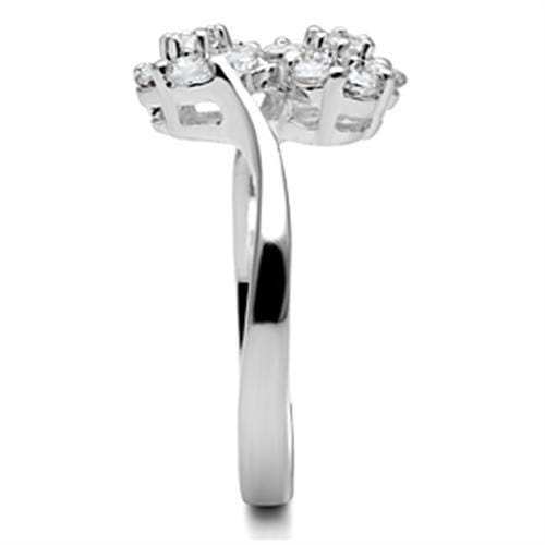SS052 - Silver 925 Sterling Silver Ring with AAA Grade CZ in Clear - Alamode - Flyclothing LLC