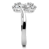 SS052 - Silver 925 Sterling Silver Ring with AAA Grade CZ in Clear - Alamode - Flyclothing LLC