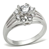 SS053 - Silver 925 Sterling Silver Ring with AAA Grade CZ in Clear - Alamode - Flyclothing LLC