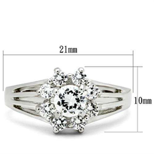 SS053 - Silver 925 Sterling Silver Ring with AAA Grade CZ in Clear - Alamode - Flyclothing LLC