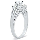 SS053 - Silver 925 Sterling Silver Ring with AAA Grade CZ in Clear - Alamode - Flyclothing LLC