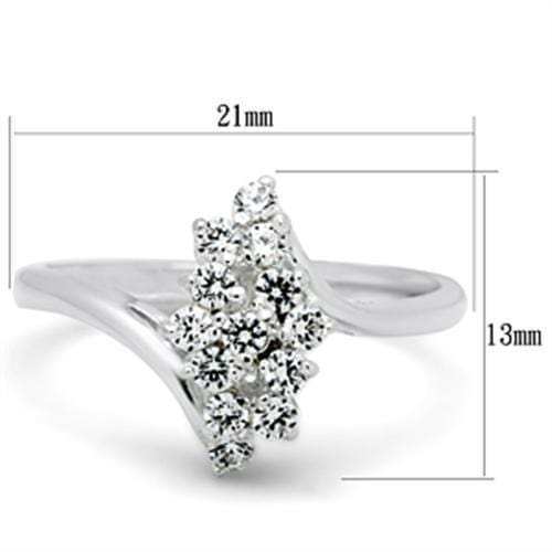 SS054 - Silver 925 Sterling Silver Ring with AAA Grade CZ in Clear - Alamode - Flyclothing LLC