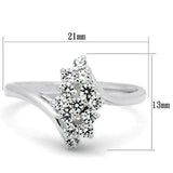 SS054 - Silver 925 Sterling Silver Ring with AAA Grade CZ in Clear - Alamode - Flyclothing LLC