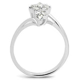 SS054 - Silver 925 Sterling Silver Ring with AAA Grade CZ in Clear - Alamode - Flyclothing LLC