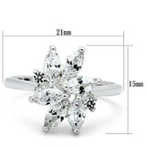 SS055 - Silver 925 Sterling Silver Ring with AAA Grade CZ in Clear - Alamode - Flyclothing LLC