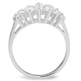 SS056 - Silver 925 Sterling Silver Ring with AAA Grade CZ in Clear - Alamode - Flyclothing LLC