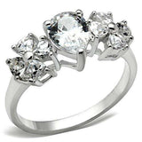 SS057 - Silver 925 Sterling Silver Ring with AAA Grade CZ in Clear - Alamode - Flyclothing LLC