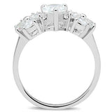 SS057 - Silver 925 Sterling Silver Ring with AAA Grade CZ in Clear - Alamode - Flyclothing LLC