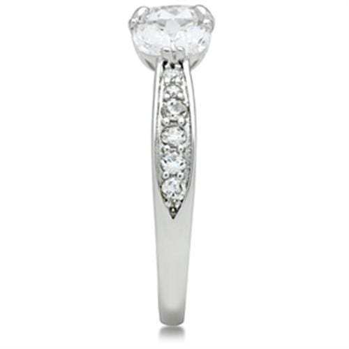 SS059 - Silver 925 Sterling Silver Ring with AAA Grade CZ in Clear - Alamode - Flyclothing LLC
