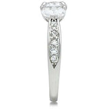 SS059 - Silver 925 Sterling Silver Ring with AAA Grade CZ in Clear - Alamode - Flyclothing LLC