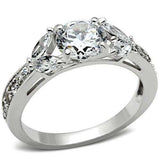 SS059 - Silver 925 Sterling Silver Ring with AAA Grade CZ in Clear - Alamode - Flyclothing LLC