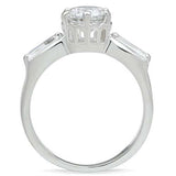SS060 - Silver 925 Sterling Silver Ring with AAA Grade CZ in Clear - Alamode - Flyclothing LLC