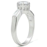 SS060 - Silver 925 Sterling Silver Ring with AAA Grade CZ in Clear - Alamode - Flyclothing LLC