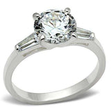 SS061 - Silver 925 Sterling Silver Ring with AAA Grade CZ in Clear - Alamode - Flyclothing LLC