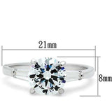 SS061 - Silver 925 Sterling Silver Ring with AAA Grade CZ in Clear - Alamode - Flyclothing LLC