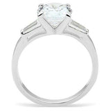 SS061 - Silver 925 Sterling Silver Ring with AAA Grade CZ in Clear - Alamode - Flyclothing LLC