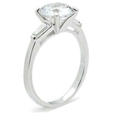 SS061 - Silver 925 Sterling Silver Ring with AAA Grade CZ in Clear - Alamode - Flyclothing LLC