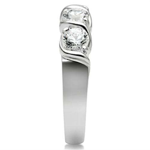 SS063 - Silver 925 Sterling Silver Ring with AAA Grade CZ in Clear - Alamode - Flyclothing LLC