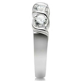 SS063 - Silver 925 Sterling Silver Ring with AAA Grade CZ in Clear - Alamode - Flyclothing LLC