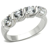 SS063 - Silver 925 Sterling Silver Ring with AAA Grade CZ in Clear - Alamode - Flyclothing LLC