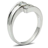 SS064 - Silver 925 Sterling Silver Ring with AAA Grade CZ in Clear - Alamode - Flyclothing LLC