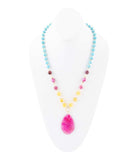 St. Augustine Pink Agate Golden Pendant Necklace - Barse Jewelry - Flyclothing LLC