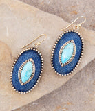 Stacked Blue Turquoise and Denim Golden Drop Earrings - Barse Jewelry - Flyclothing LLC