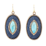 Stacked Blue Turquoise and Denim Golden Drop Earrings - Barse Jewelry - Flyclothing LLC