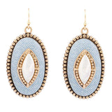Blue Denim Dreams White Mother of Pearl Golden Drop Earrings - Barse Jewelry - Flyclothing LLC