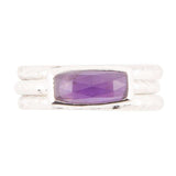 Stacking Hammered Purple Amethyst and Sterling Silver Ring Set - Barse Jewelry - Flyclothing LLC