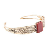 Stamped Orange Carnelian Golden Cuff Bracelet - Barse Jewelry - Flyclothing LLC