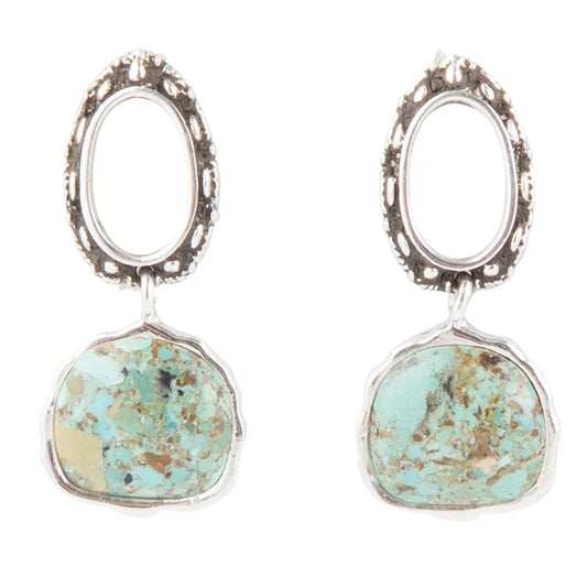 Sterling Silver Blue Turquoise Drop Earrings - Barse Jewelry - Flyclothing LLC