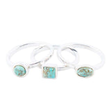 Sterling Silver Blue Turquoise Stackable Ring - Barse Jewelry - Flyclothing LLC