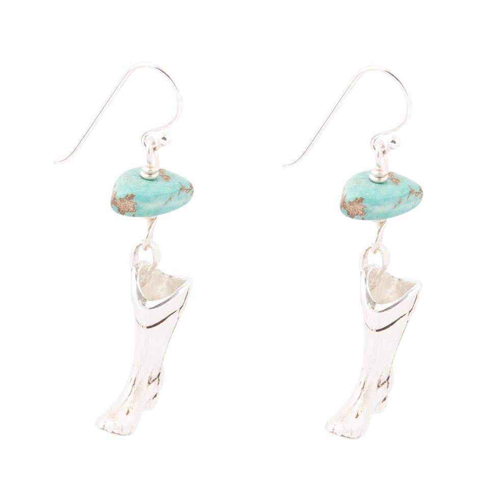 Sterling Silver Boot Charm and Blue Turquoise Earrings - Barse Jewelry - Flyclothing LLC