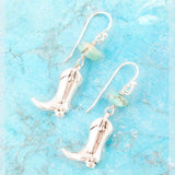 Sterling Silver Boot Charm and Blue Turquoise Earrings - Barse Jewelry - Flyclothing LLC