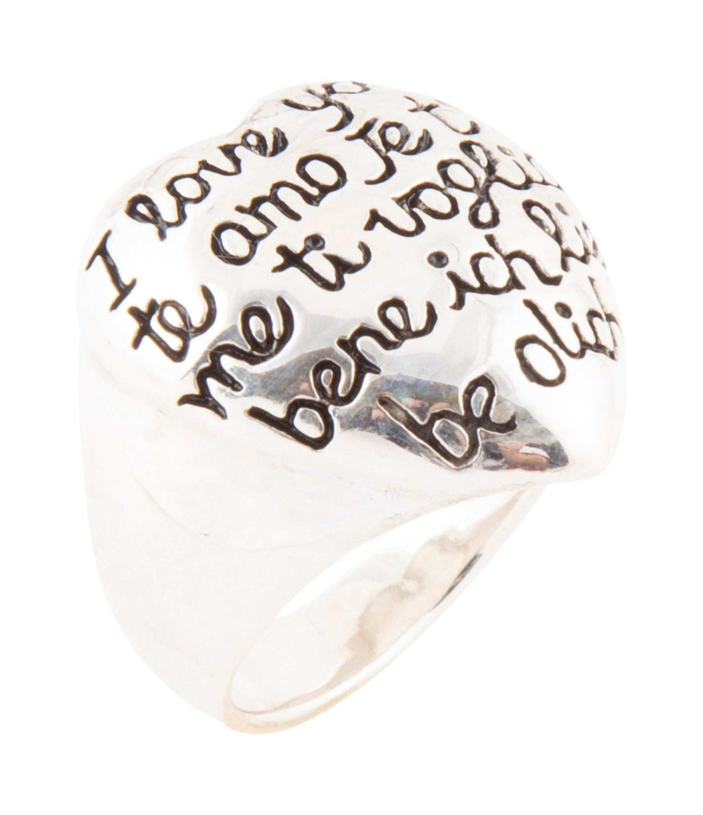 Sterling Silver Engraved Heart Statement Ring - Barse Jewelry - Flyclothing LLC