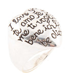 Sterling Silver Engraved Heart Statement Ring - Barse Jewelry - Flyclothing LLC