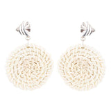 Sterling Silver Tan Rattan Statement Earrings - Barse Jewelry - Flyclothing LLC