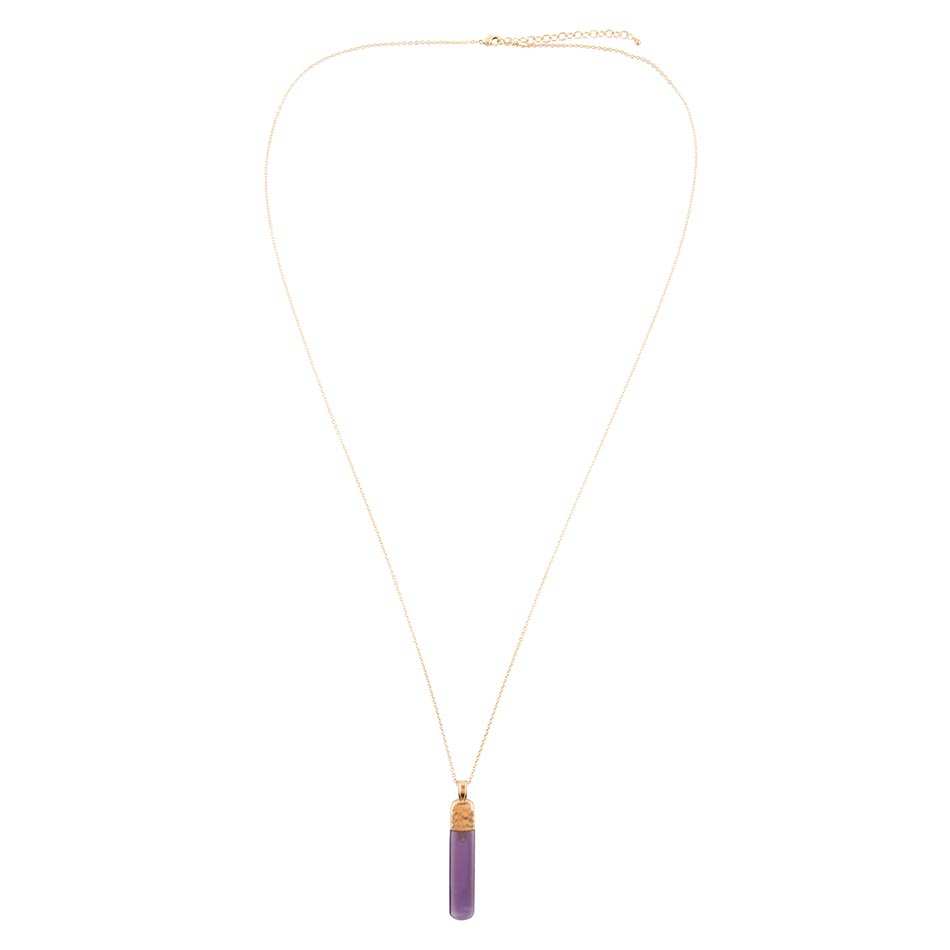 Straightaway Purple Amethyst Golden Necklace - Barse Jewelry - Flyclothing LLC