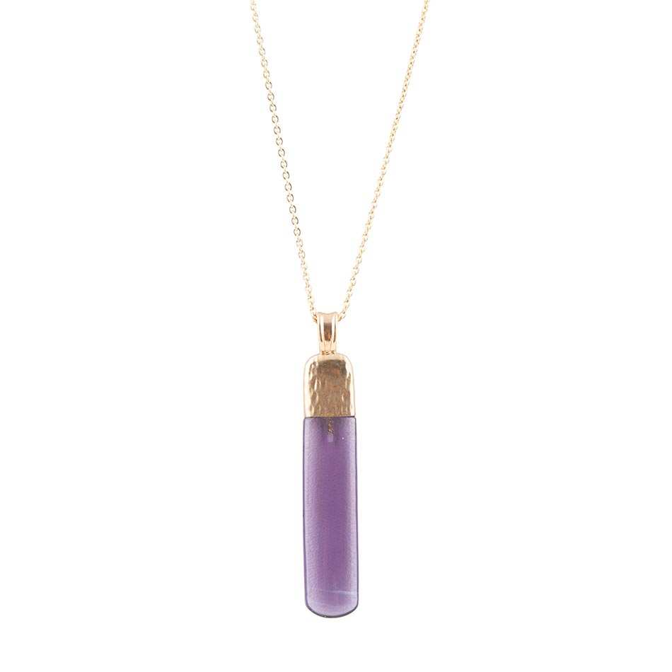 Straightaway Purple Amethyst Golden Necklace - Barse Jewelry - Flyclothing LLC