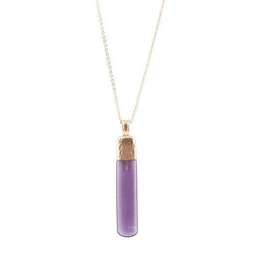 Straightaway Purple Amethyst Golden Necklace - Barse Jewelry - Flyclothing LLC