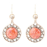 Sun Orange Sponge Coral Golden Drop Earrings - Barse Jewelry - Flyclothing LLC