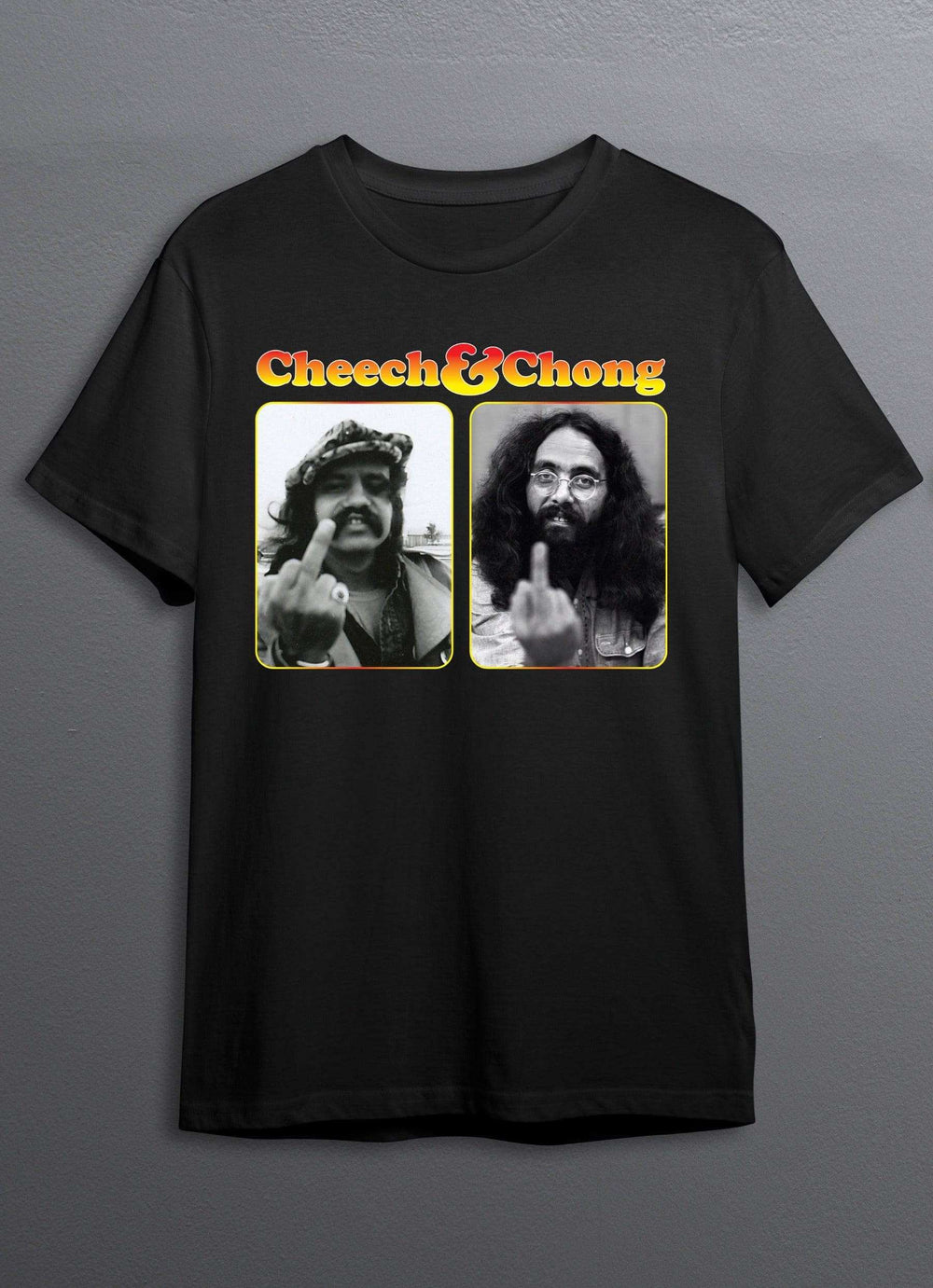 Cheech & Chong Flip T-Shirt - Black - Get Down Art - Flyclothing LLC