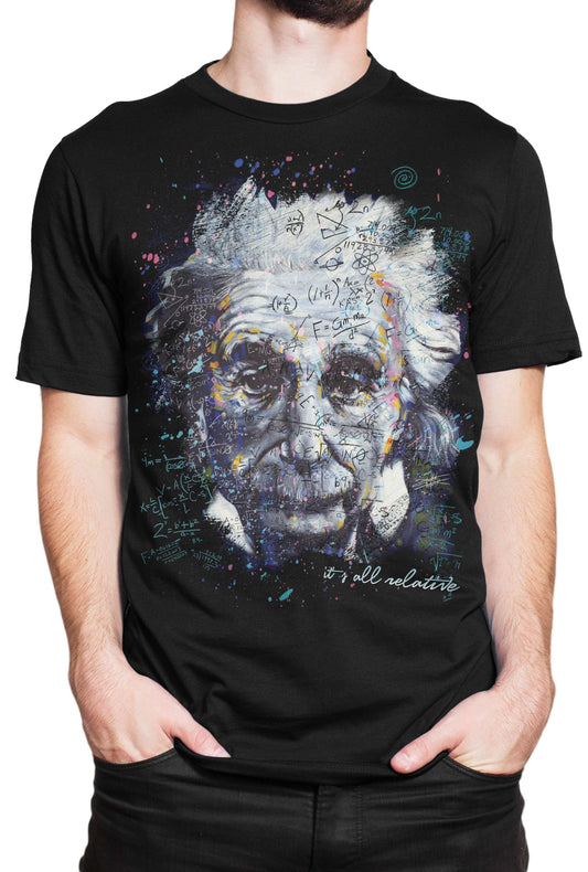 Einstein It's All Relative T-shirt - Black - Get Down Art - Flyclothing LLC