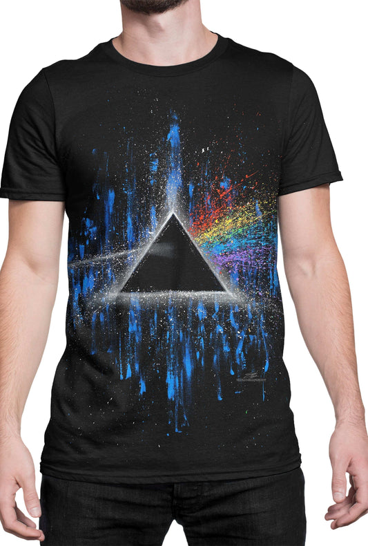 Pink Floyd Dark Side of the Moon Splatter T-Shirt - Black - Get Down Art - Flyclothing LLC