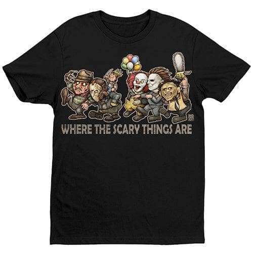 Where The Scary Things Are T-Shirt - Black - Get Down Art - Flyclothing LLC