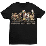 Where The Scary Things Are T-Shirt - Black - Get Down Art - Flyclothing LLC